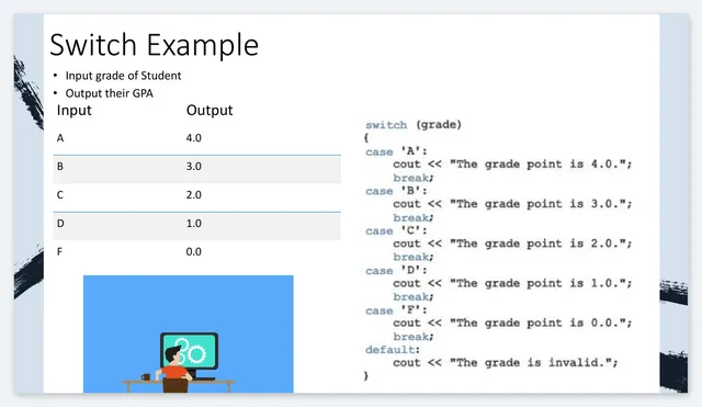 Lecture 11 – Switch Statement Example