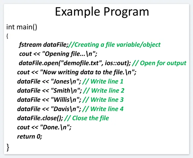 Lecture 28 – File Handling with fstream